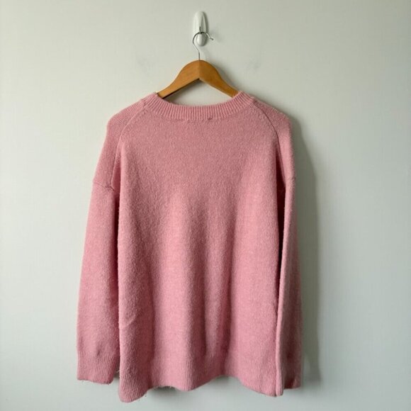 Zara Wool Blend Oversized Knit Sweater Pink Size Small - Picture 6 of 8